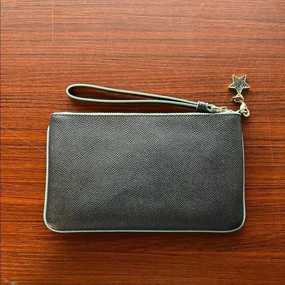 Coach Wristlet Women One Size Navy Star Charm Leather Compact Stylish - Picture 2 of 3